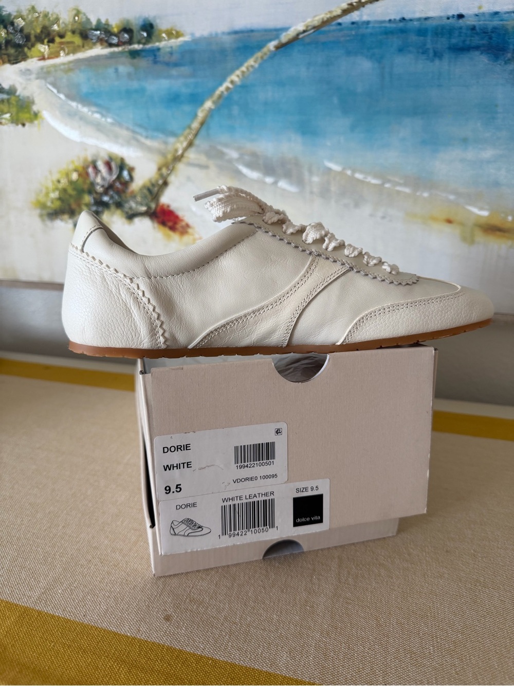 Dolce Vita White Leather Dorie Lace-Up Sneaker